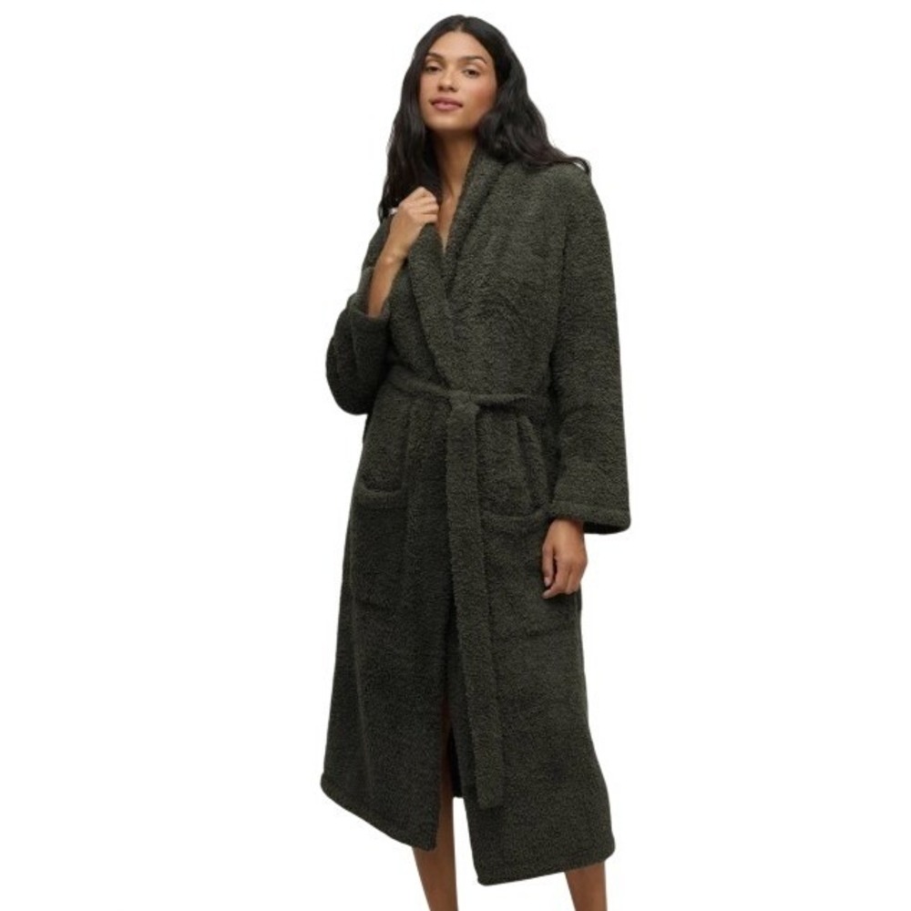 Barefoot Dreams CozyChic Robe Size 3 XL Womens Large Dark Moss Green NWT